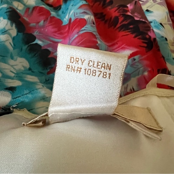 Aidan Mattox Hi Low Feather Print Strapless Chiffon Maxi Dress, size 4 - Picture 14 of 15